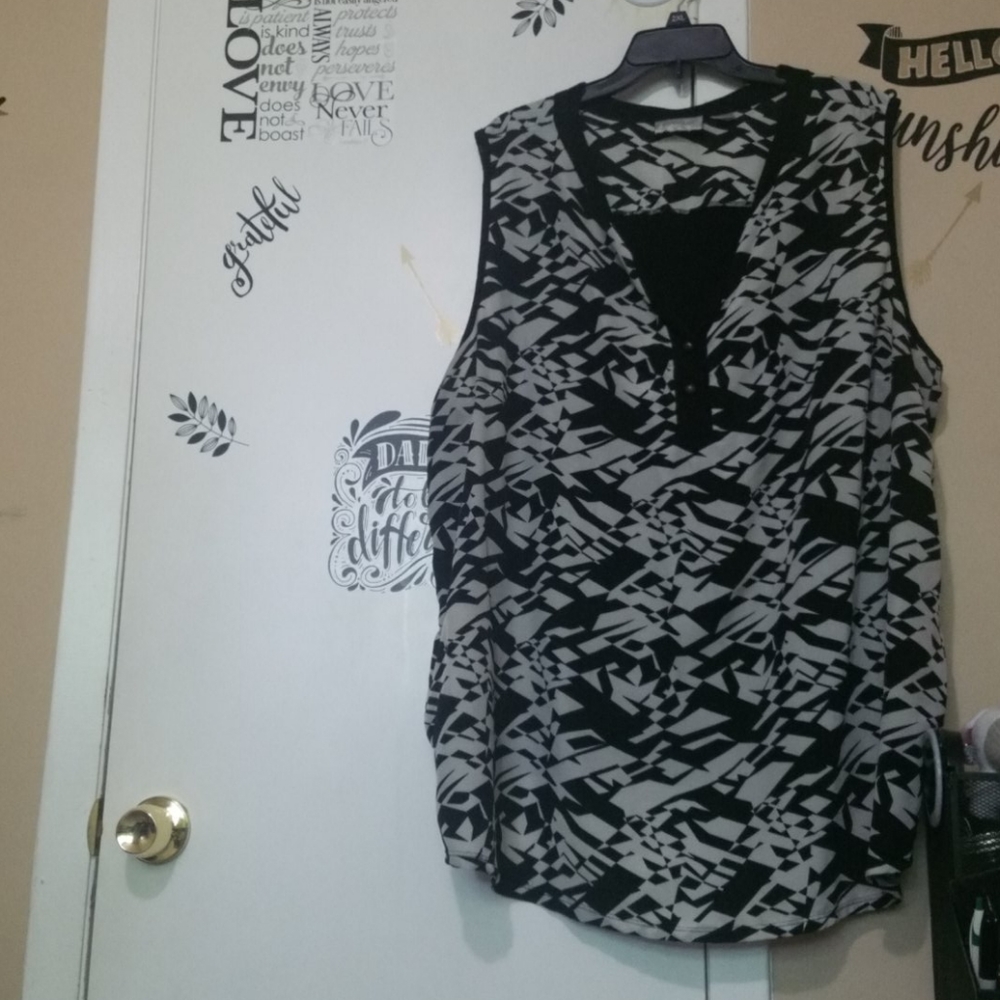 Black and white blouse